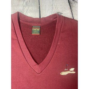 Vintage Cross Creek Mens V Neck Vest‎ Burgundy Size Large Made in USA